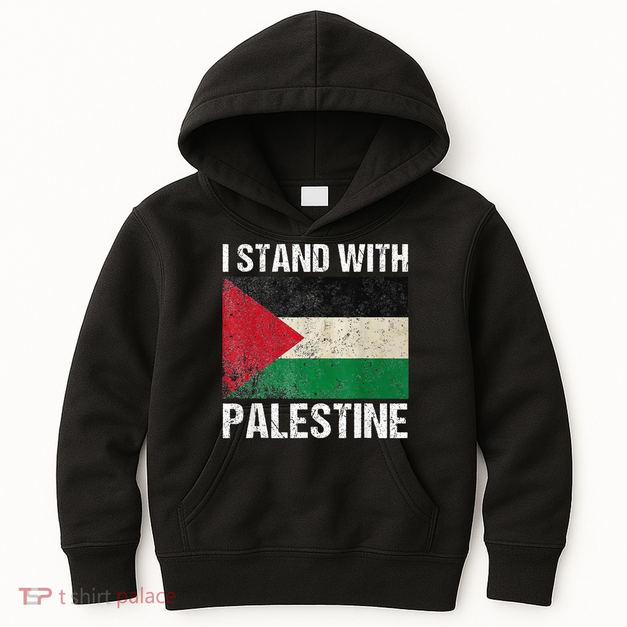 Support I stand with Palestine Free Palestine Flag Arabic Kids Hoodie