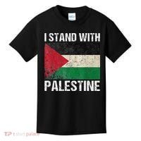 Support I stand with Palestine Free Palestine Flag Arabic Kids T-Shirt thumb 0
