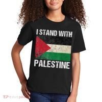 Support I stand with Palestine Free Palestine Flag Arabic Kids T-Shirt thumb 2