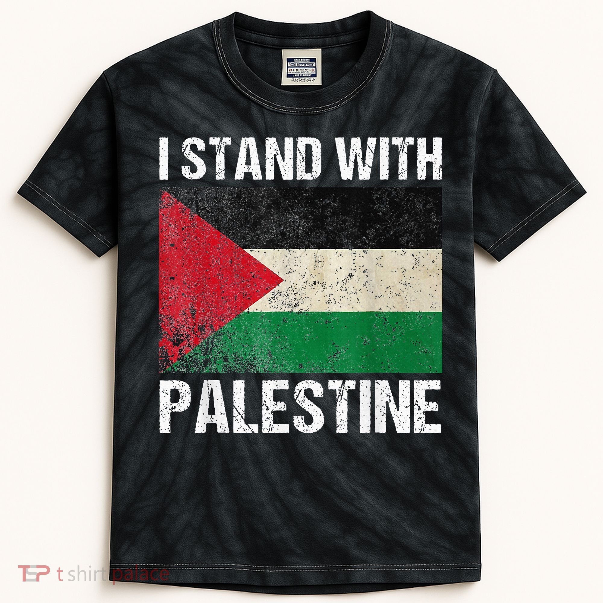 Support I stand with Palestine Free Palestine Flag Arabic Kids Tie-Dye T-Shirt