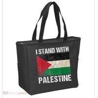 Support I stand with Palestine Free Palestine Flag Arabic Tote Bag thumb 2