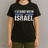 Support I Stand With Israel Jewish Heritage Israeli Flag T-Shirt thumb 4