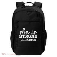 She Is Strong Proverbs Bible God Jesus Christian Gift Backpack thumb 0