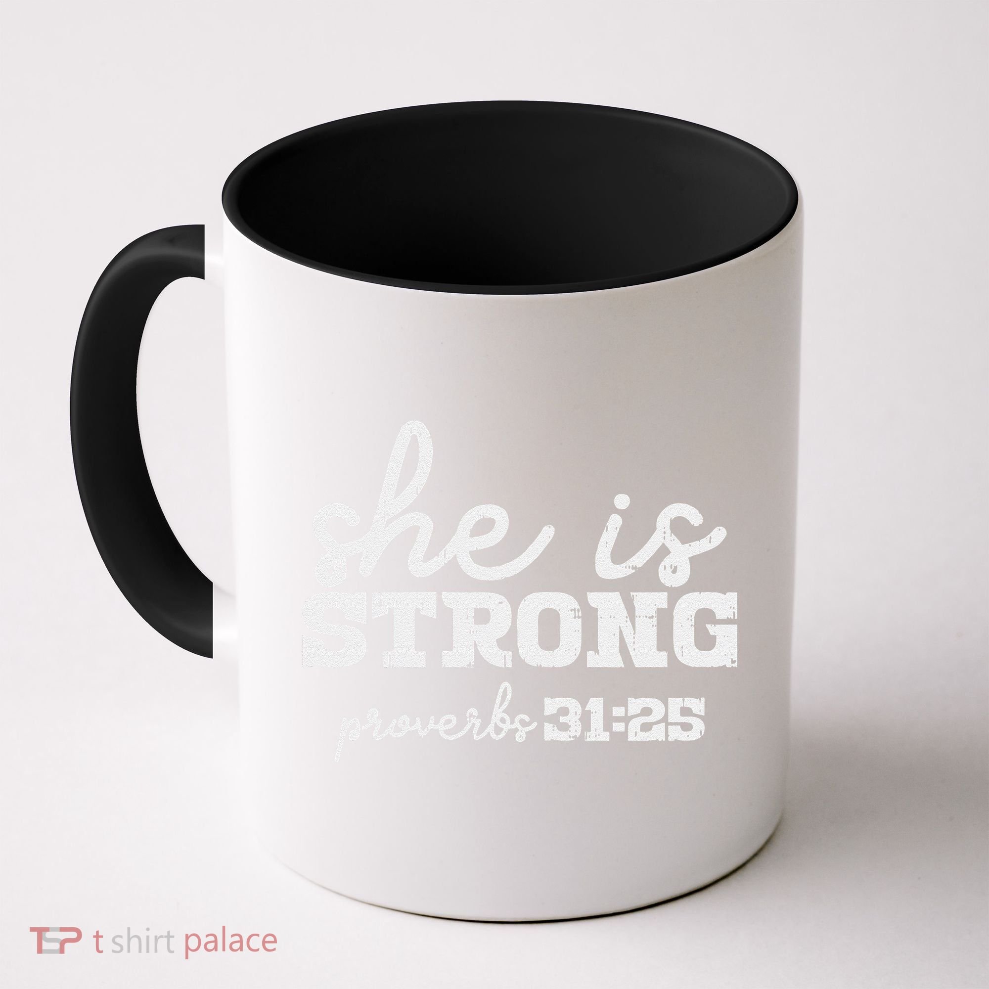 She Is Strong Proverbs Bible God Jesus Christian Gift Coffee Mug