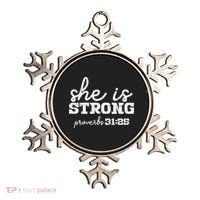 She Is Strong Proverbs Bible God Jesus Christian Gift Ornament thumb 0