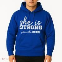 She Is Strong Proverbs Bible God Jesus Christian Gift Hoodie thumb 2
