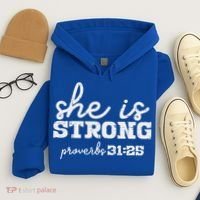 She Is Strong Proverbs Bible God Jesus Christian Gift Hoodie thumb 4