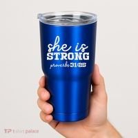 She Is Strong Proverbs Bible God Jesus Christian Gift Tumbler thumb 2