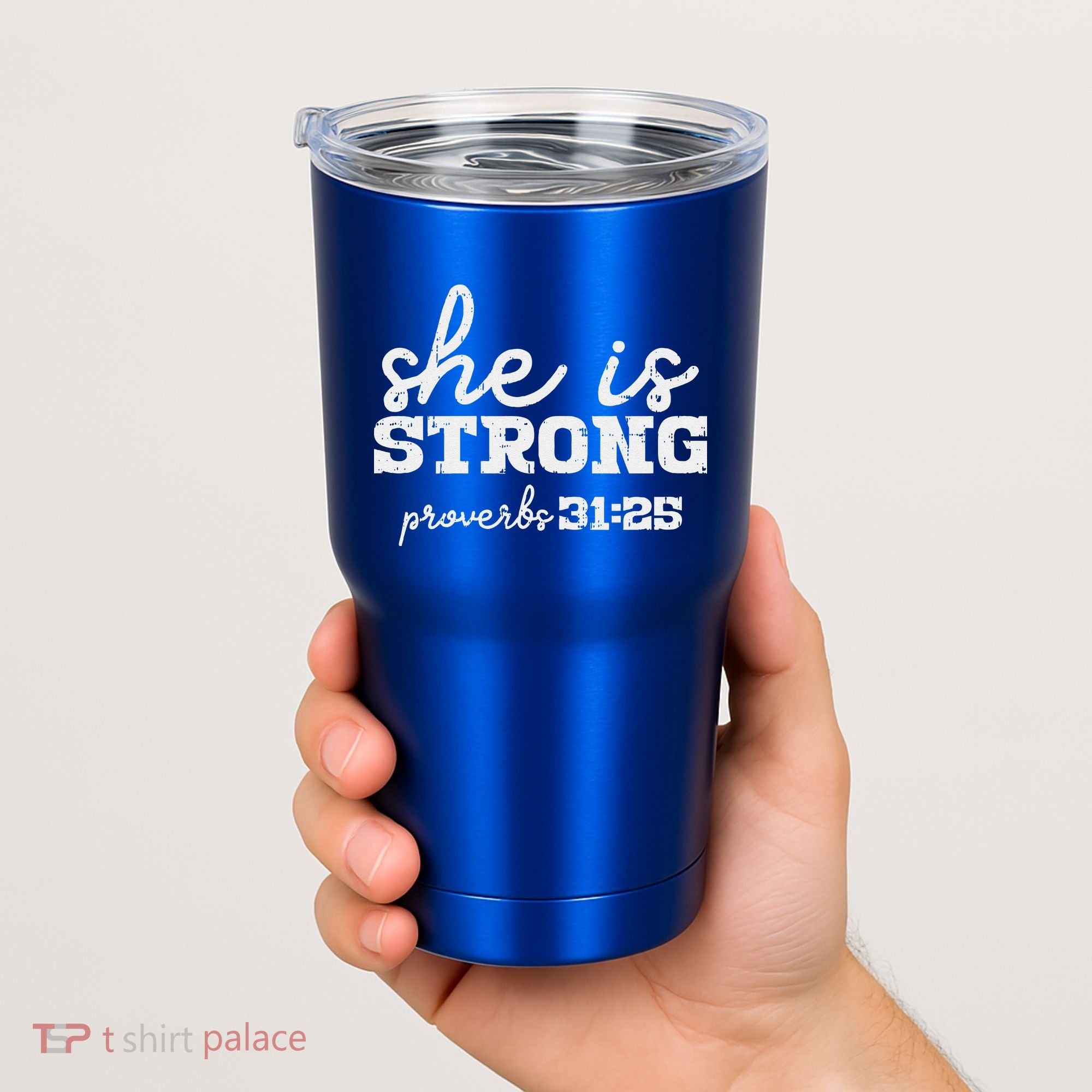She Is Strong Proverbs Bible God Jesus Christian Gift Tumbler