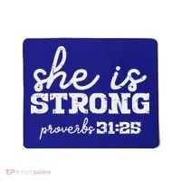 She Is Strong Proverbs Bible God Jesus Christian Gift Mousepad thumb 0