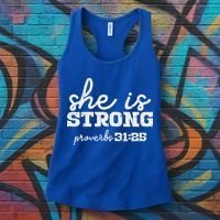 She Is Strong Proverbs Bible God Jesus Christian Gift Women's Tank Top thumb 3