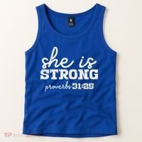 She Is Strong Proverbs Bible God Jesus Christian Gift Tank Top thumb 2