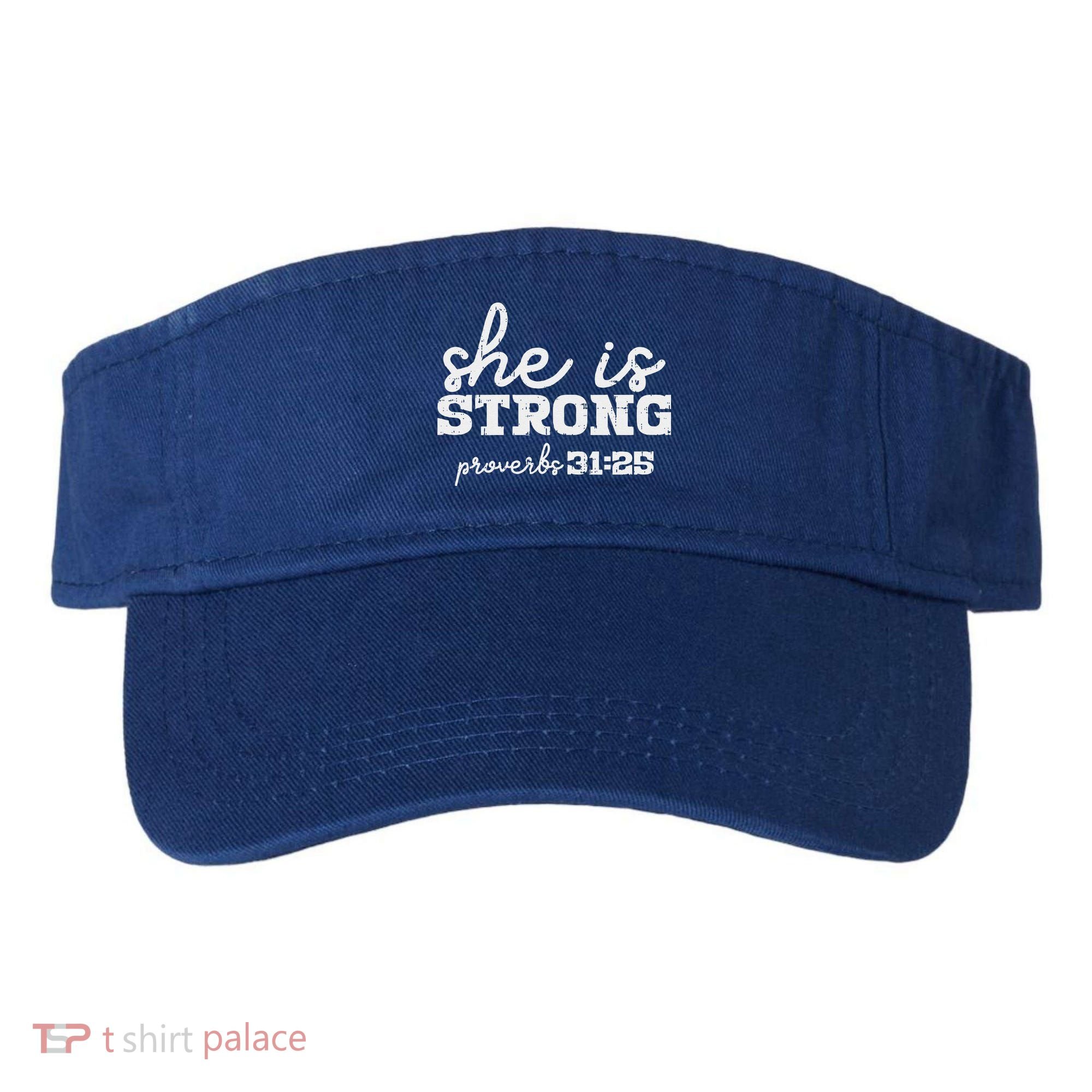 She Is Strong Proverbs Bible God Jesus Christian Gift Visor