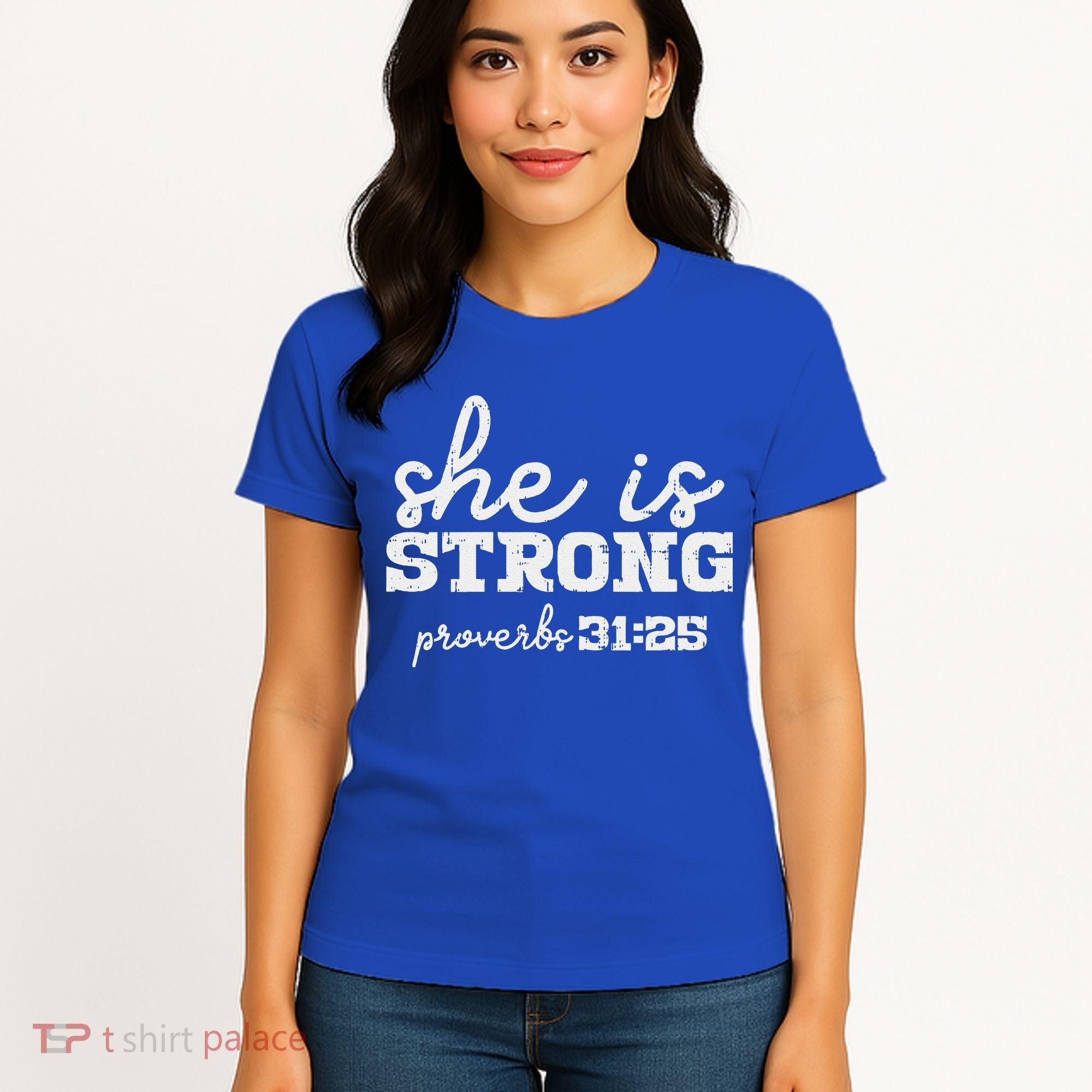 She Is Strong Proverbs Bible God Jesus Christian Gift Women's T-Shirt