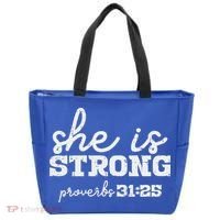 She Is Strong Proverbs Bible God Jesus Christian Gift Tote Bag thumb 0