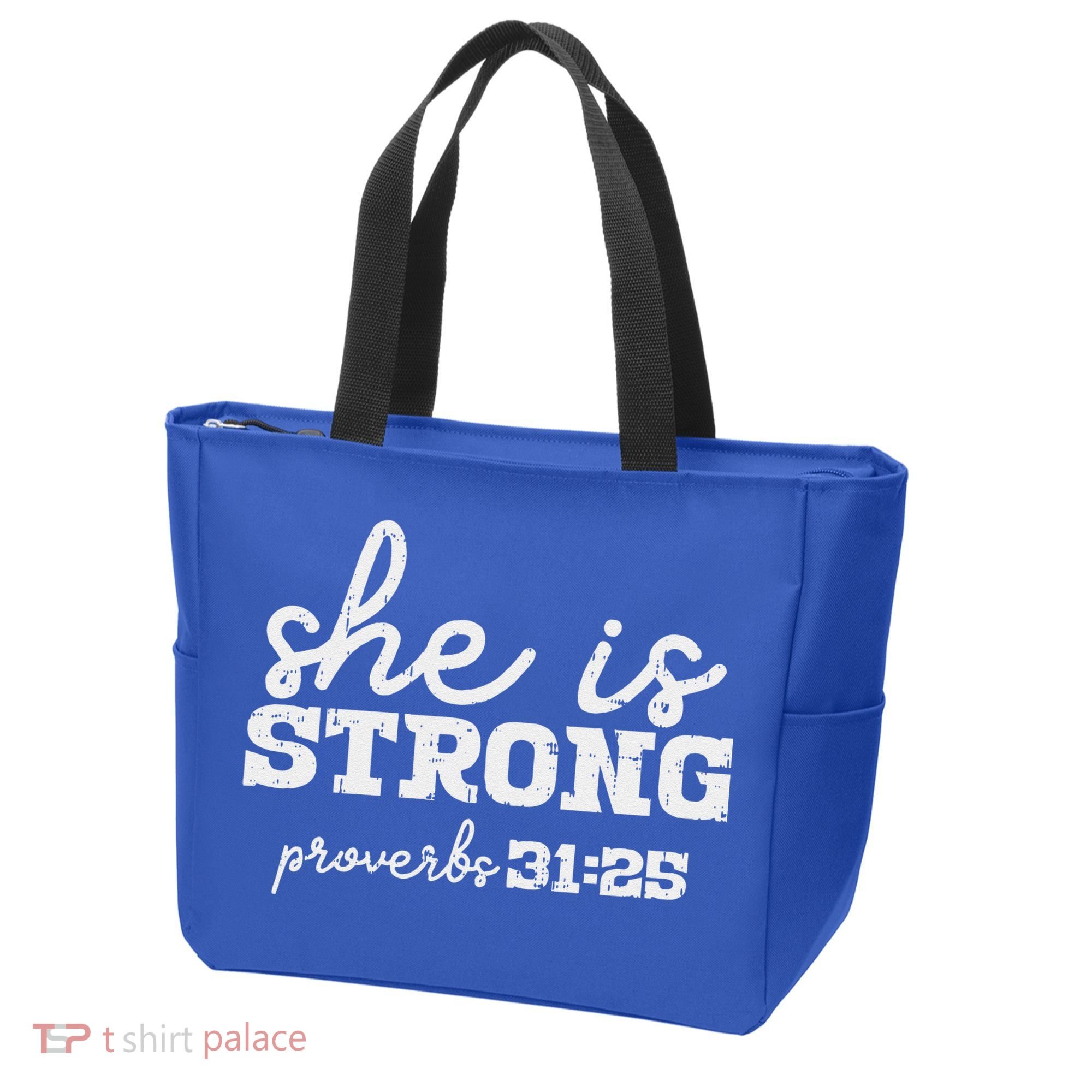 She Is Strong Proverbs Bible God Jesus Christian Gift Tote Bag