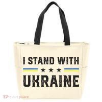 Support I Stand With Ukraine American Ukrainian Flag Funny Gift Tote Bag thumb 0