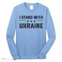 Support I Stand With Ukraine American Ukrainian Flag Funny Gift Long Sleeve Shirt thumb 0