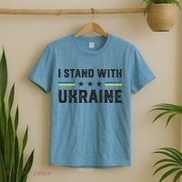Support I Stand With Ukraine American Ukrainian Flag Funny Gift T-Shirt thumb 2