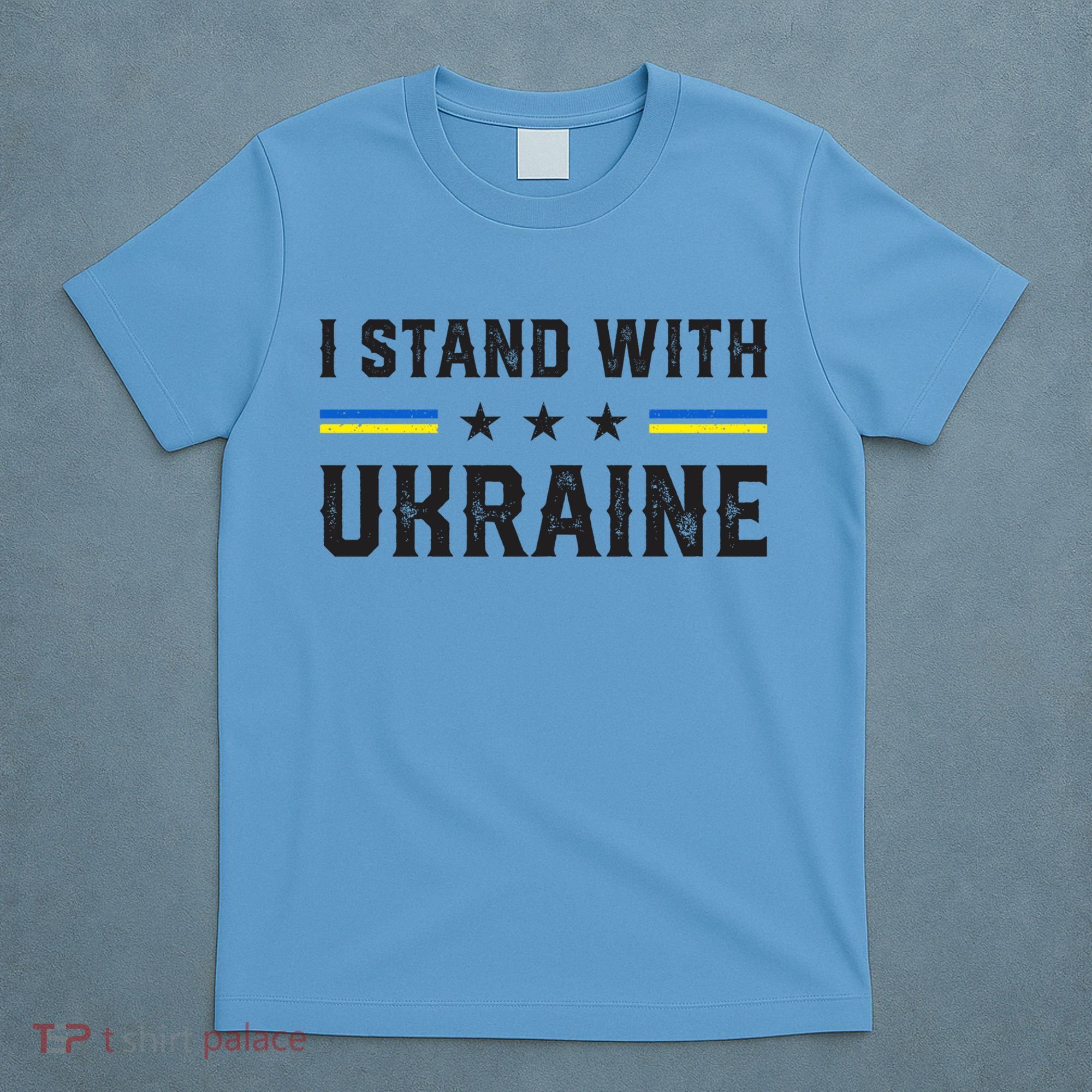 Support I Stand With Ukraine American Ukrainian Flag Funny Gift T-Shirt