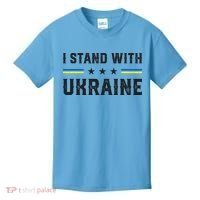 Support I Stand With Ukraine American Ukrainian Flag Funny Gift Kids T-Shirt thumb 0