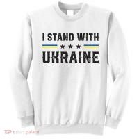 Support I Stand With Ukraine American Ukrainian Flag Funny Gift Sweatshirt thumb 0