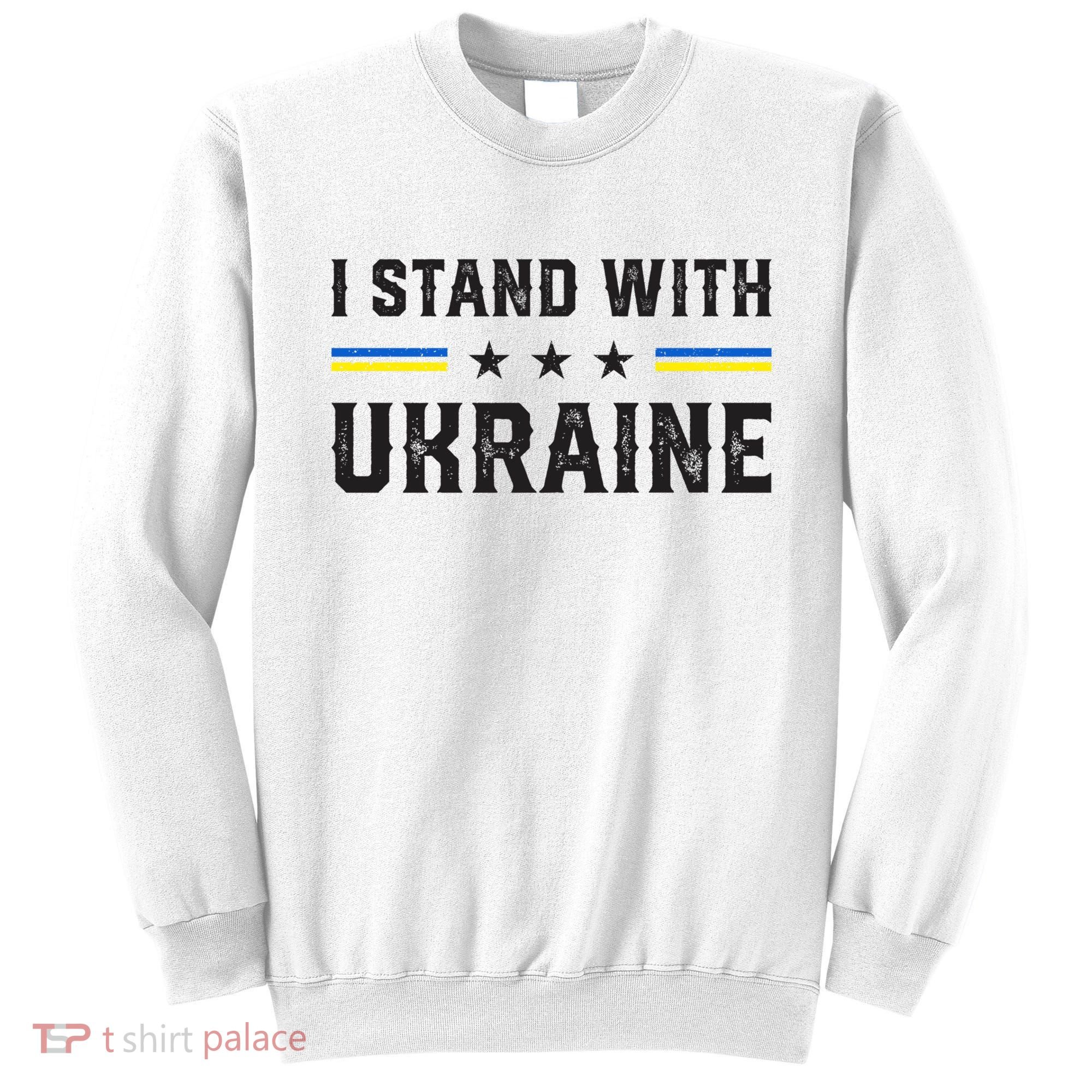 Support I Stand With Ukraine American Ukrainian Flag Funny Gift Sweatshirt