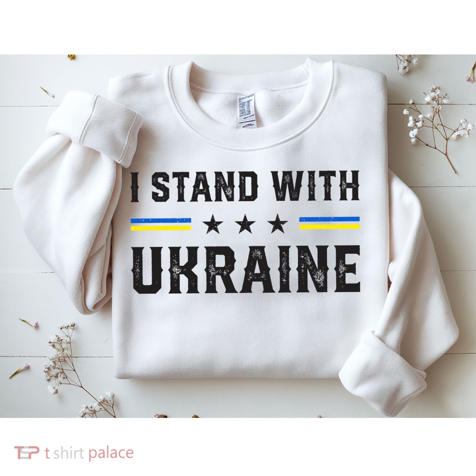 Support I Stand With Ukraine American Ukrainian Flag Funny Gift Sweatshirt