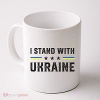 Support I Stand With Ukraine American Ukrainian Flag Funny Gift Coffee Mug thumb 0