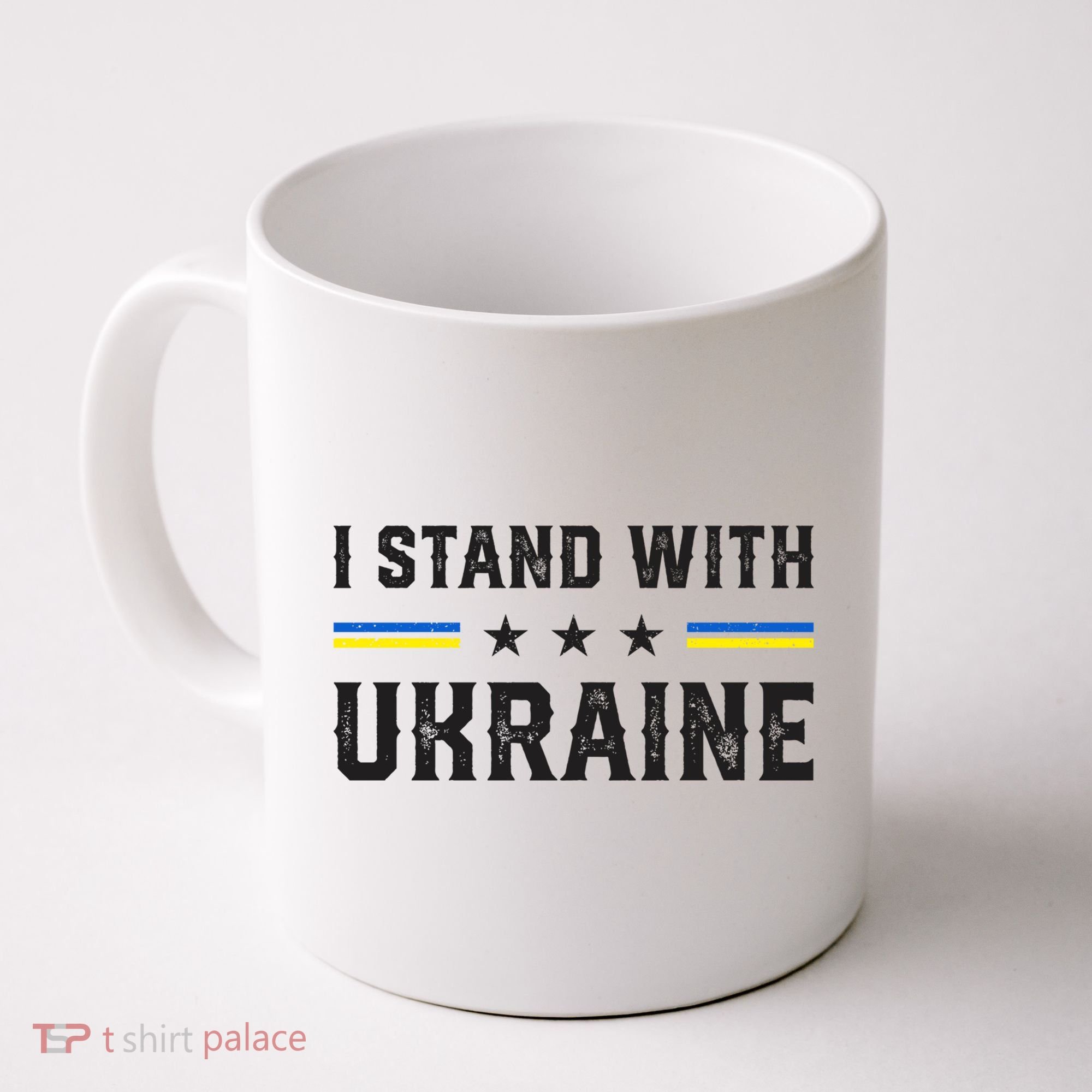 Support I Stand With Ukraine American Ukrainian Flag Funny Gift Coffee Mug
