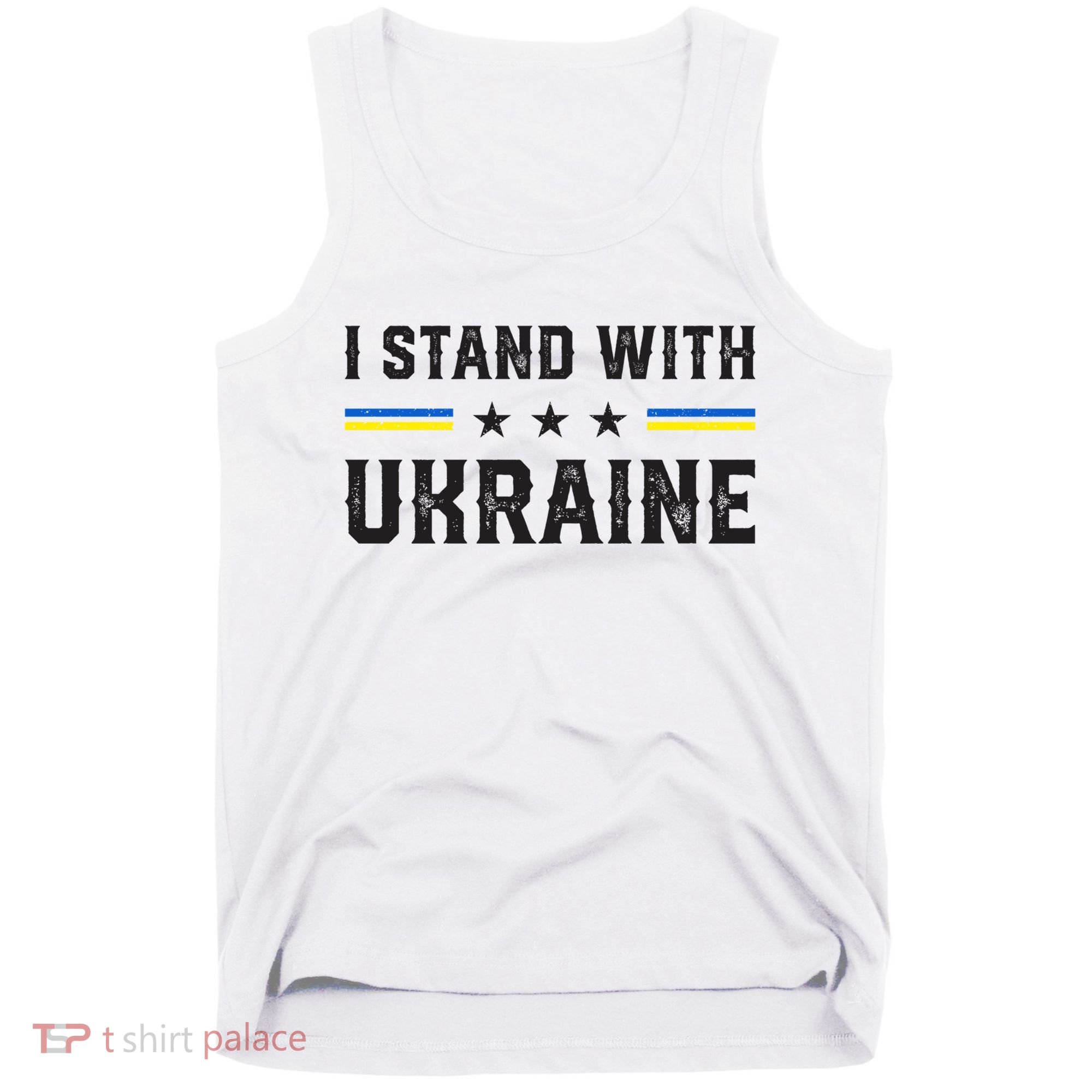 Support I Stand With Ukraine American Ukrainian Flag Funny Gift Tank Top