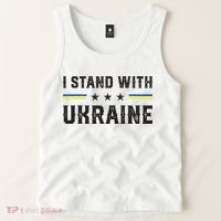 Support I Stand With Ukraine American Ukrainian Flag Funny Gift Tank Top thumb 2