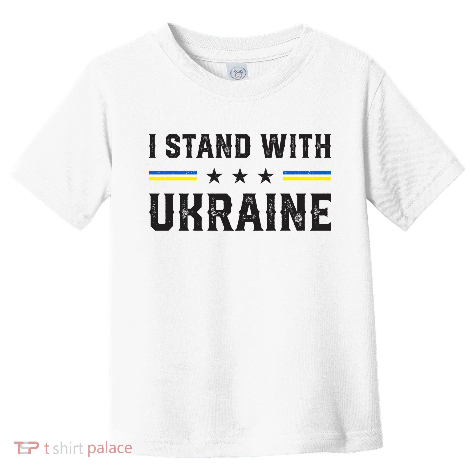 Support I Stand With Ukraine American Ukrainian Flag Funny Gift Toddler T-Shirt