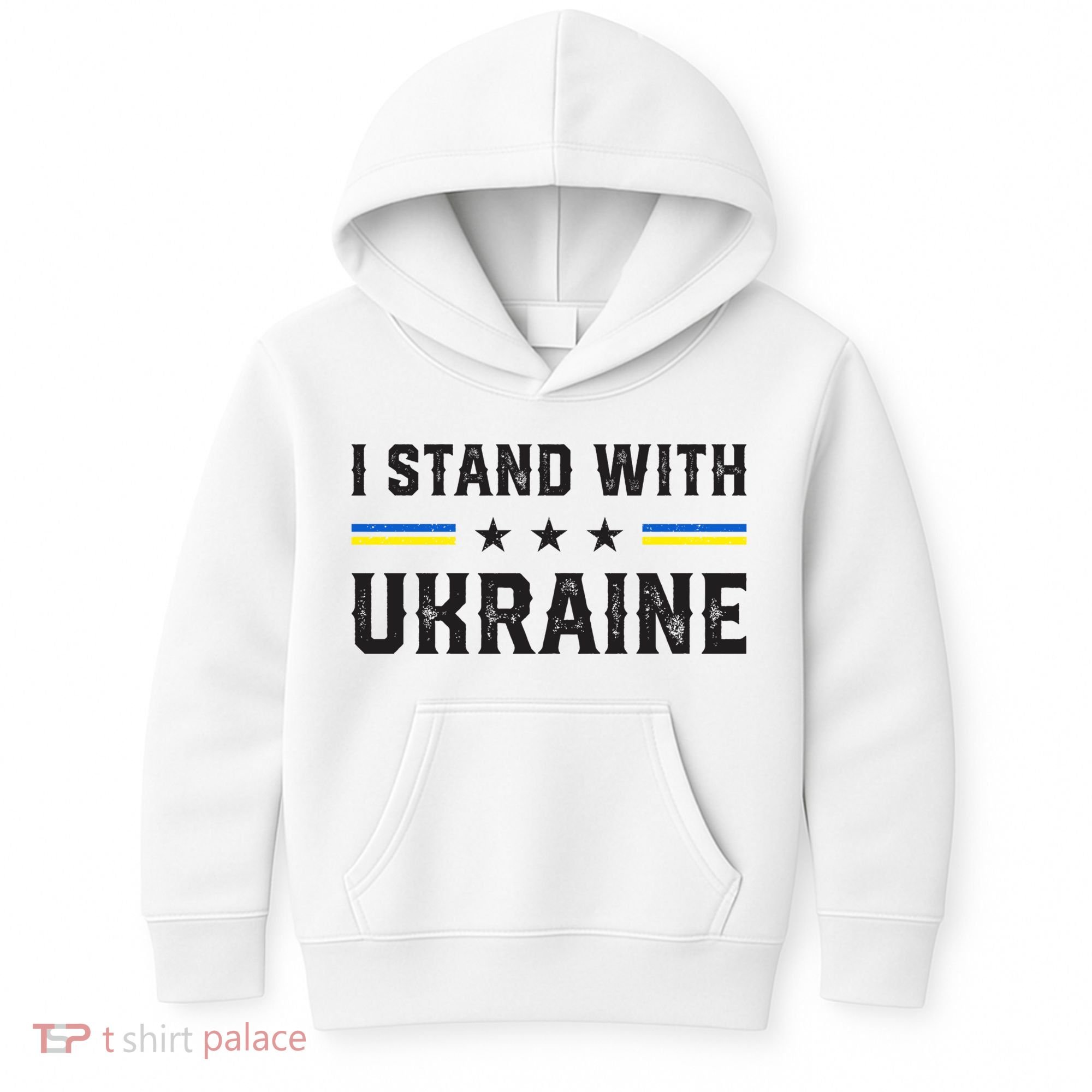 Support I Stand With Ukraine American Ukrainian Flag Funny Gift Kids Hoodie