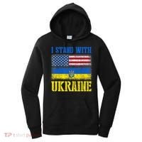 Support I Stand With Ukraine American Ukrainian Flag Funny Gift Women's Hoodie thumb 0