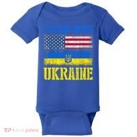 Support I Stand With Ukraine American Ukrainian Flag Funny Gift Baby Bodysuit thumb 0