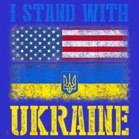 Support I Stand With Ukraine American Ukrainian Flag Funny Gift Kids Sweatshirt thumb 2