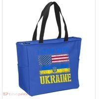 Support I Stand With Ukraine American Ukrainian Flag Funny Gift Tote Bag thumb 2