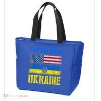 Support I Stand With Ukraine American Ukrainian Flag Funny Gift Tote Bag thumb 3