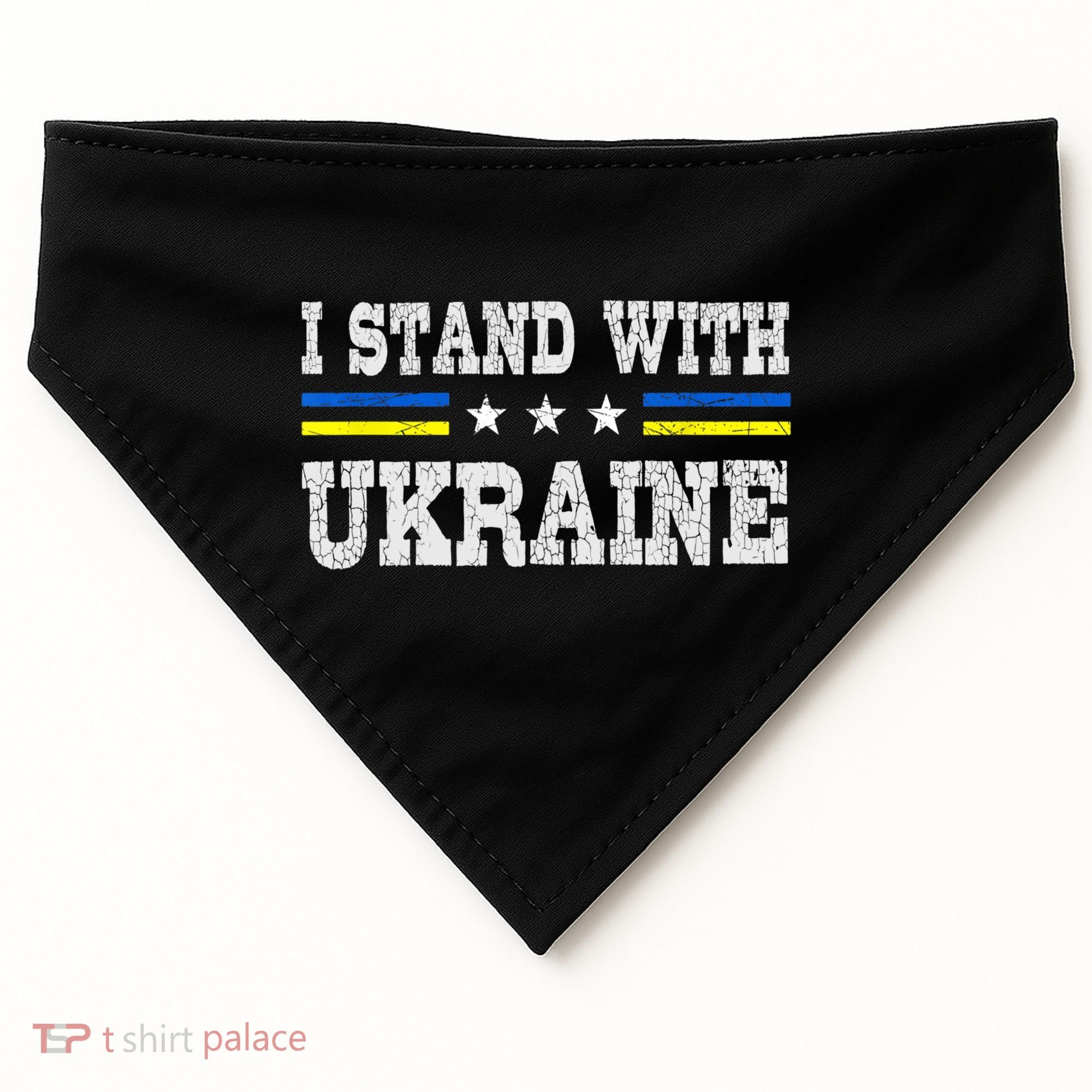 Support I Stand With Ukraine American Ukrainian Flag Gift USA-Made Doggie Bandana