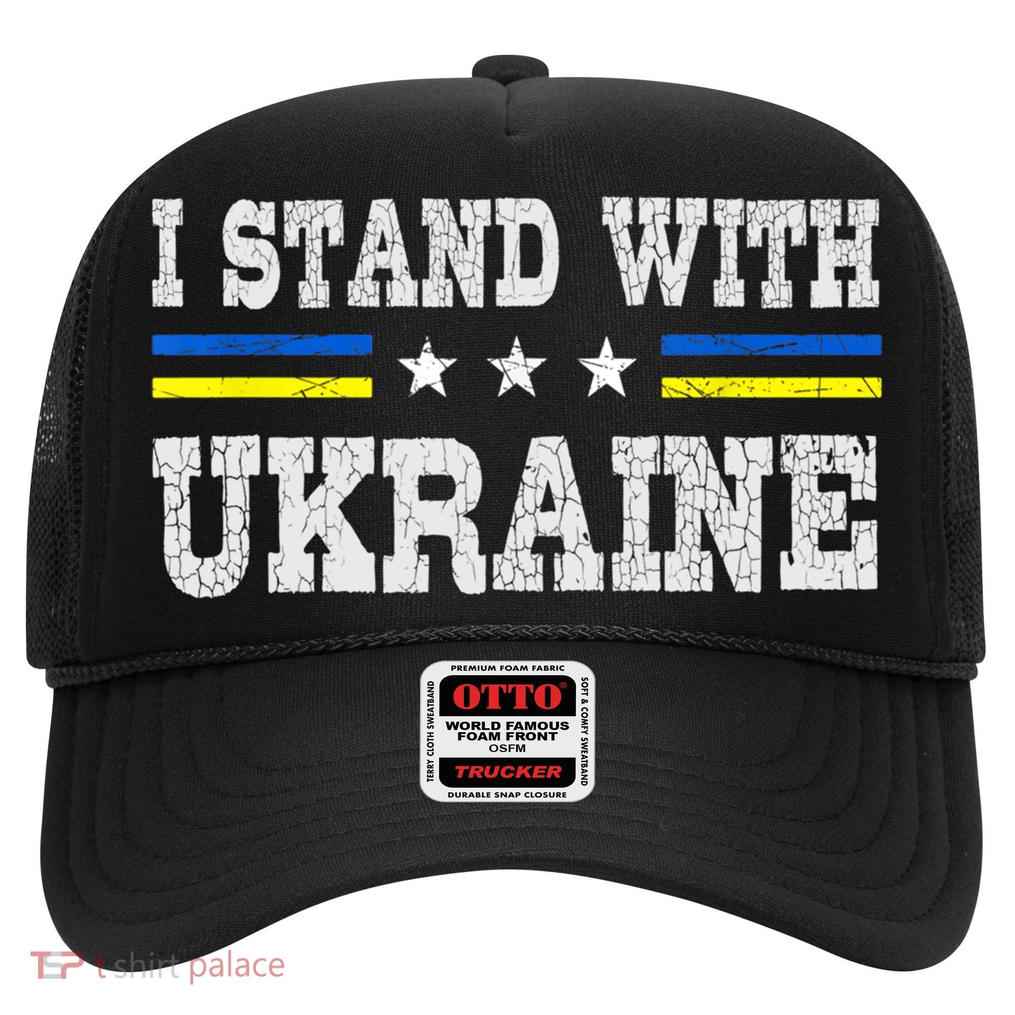 Support I Stand With Ukraine American Ukrainian Flag Gift Hat