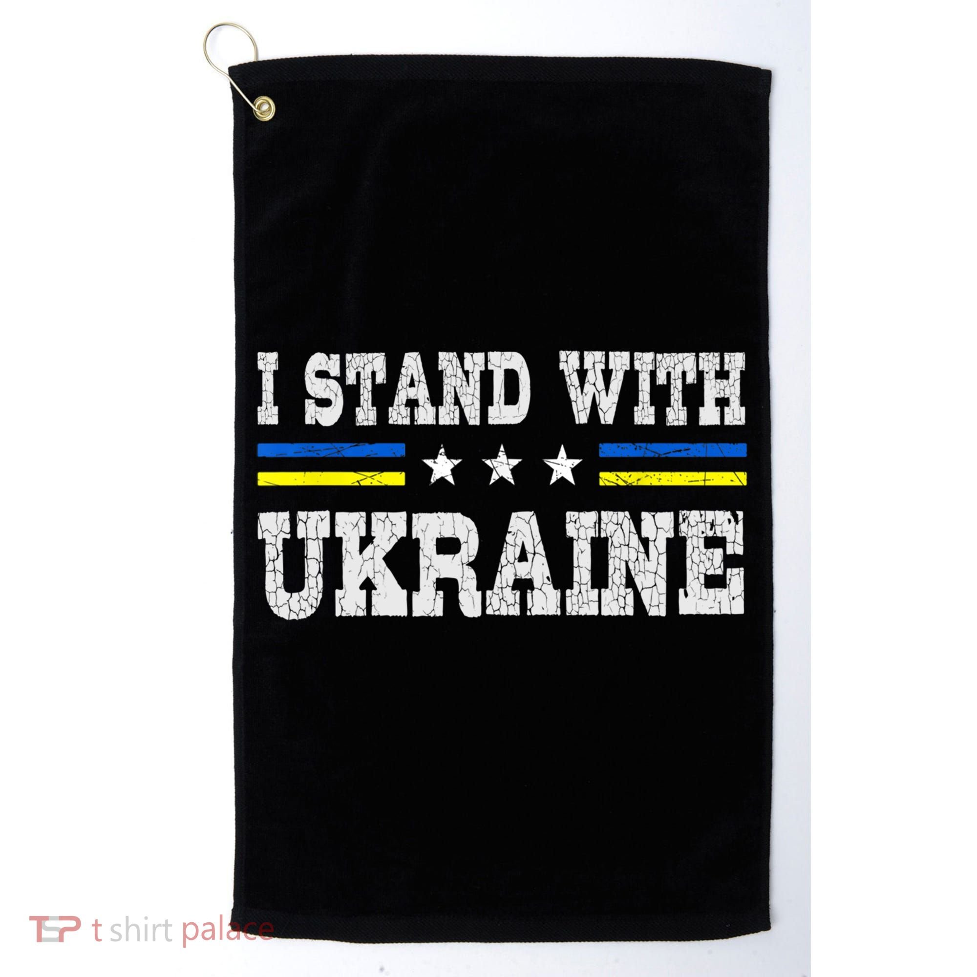 Support I Stand With Ukraine American Ukrainian Flag Gift Golf Towel