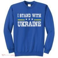 Support I Stand With Ukraine American Ukrainian Flag Gift Sweatshirt thumb 0