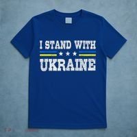 Support I Stand With Ukraine American Ukrainian Flag Gift T-Shirt thumb 5