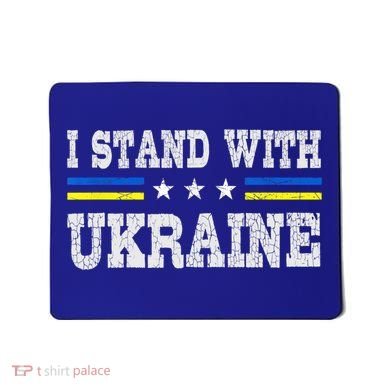 Support I Stand With Ukraine American Ukrainian Flag Gift Mousepad