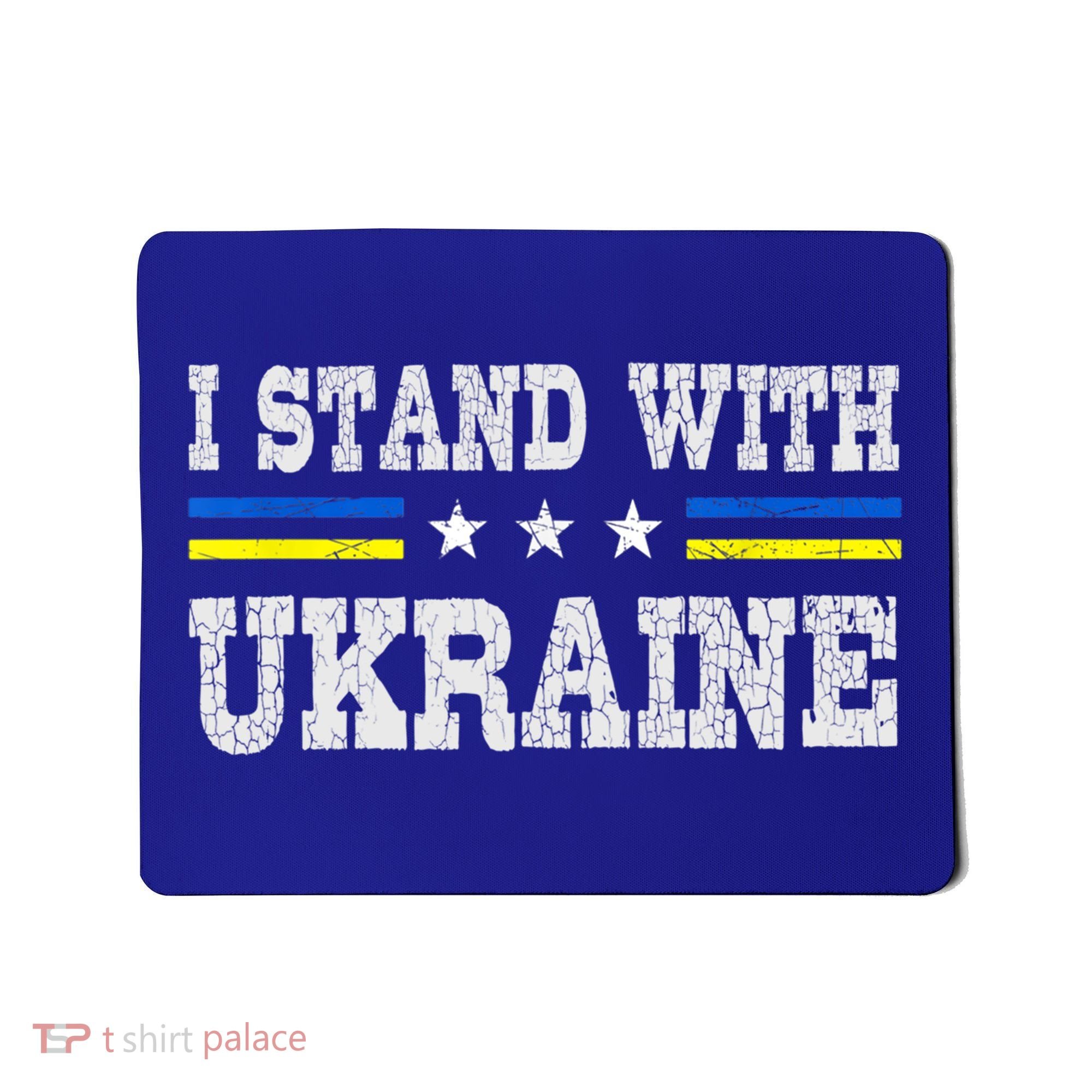 Support I Stand With Ukraine American Ukrainian Flag Gift Mousepad