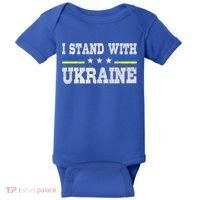 Support I Stand With Ukraine American Ukrainian Flag Gift Baby Bodysuit thumb 0