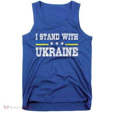 Support I Stand With Ukraine American Ukrainian Flag Gift Tank Top