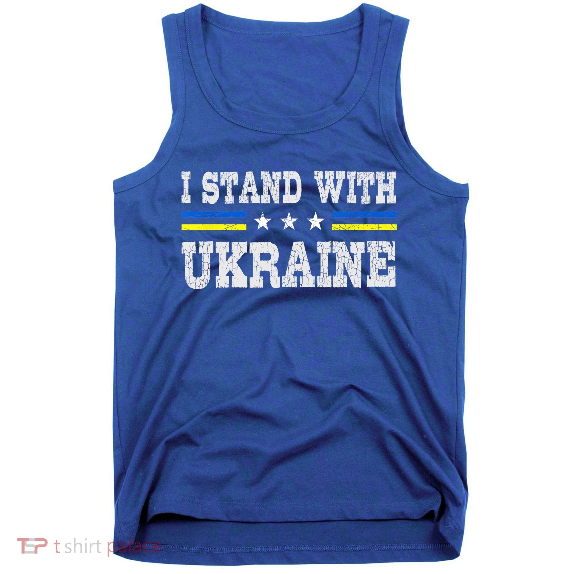 Support I Stand With Ukraine American Ukrainian Flag Gift Tank Top