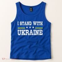 Support I Stand With Ukraine American Ukrainian Flag Gift Tank Top thumb 2
